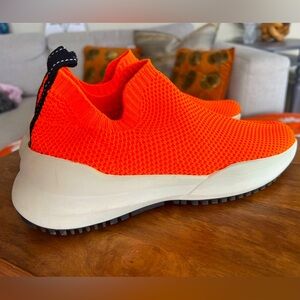 Vibrant Orange Slip-On Sneakers